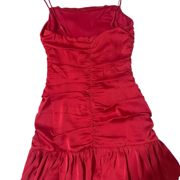 Cotton Candy Red Satin Mini Dress - Picture 5 of 6